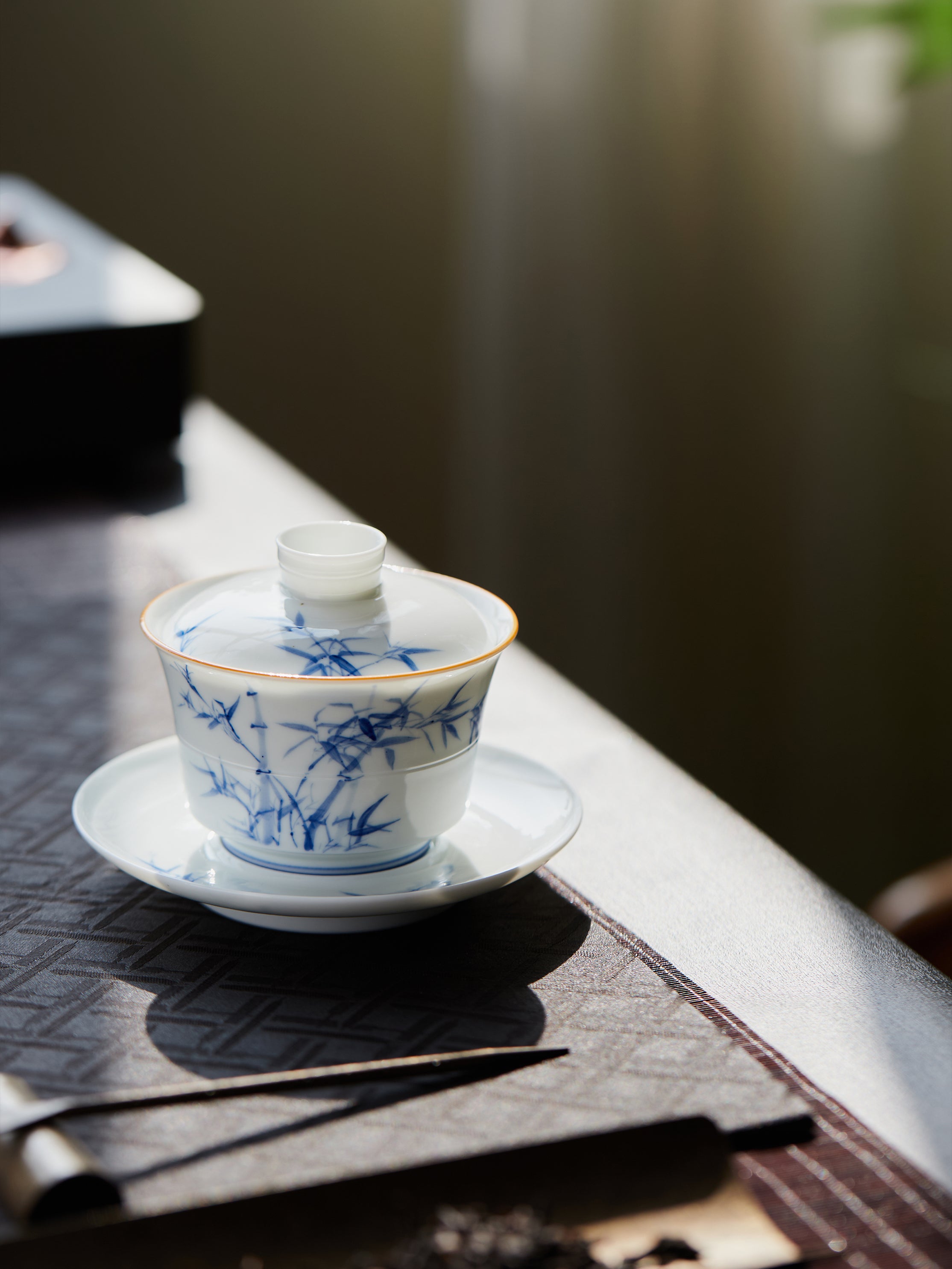 Jingdezhen Qinghua Porcelain: Bamboo Gaiwan