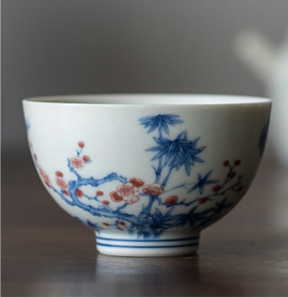 Antique Qinhua Porcelain Three-Friends-of-Winter Cup