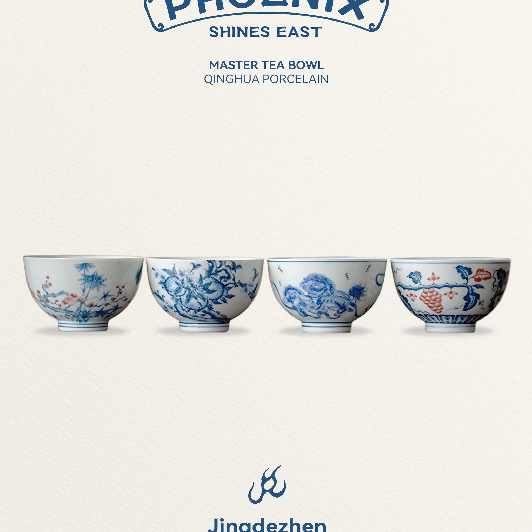 Antique-Style Qinhua Porcelain Teacups