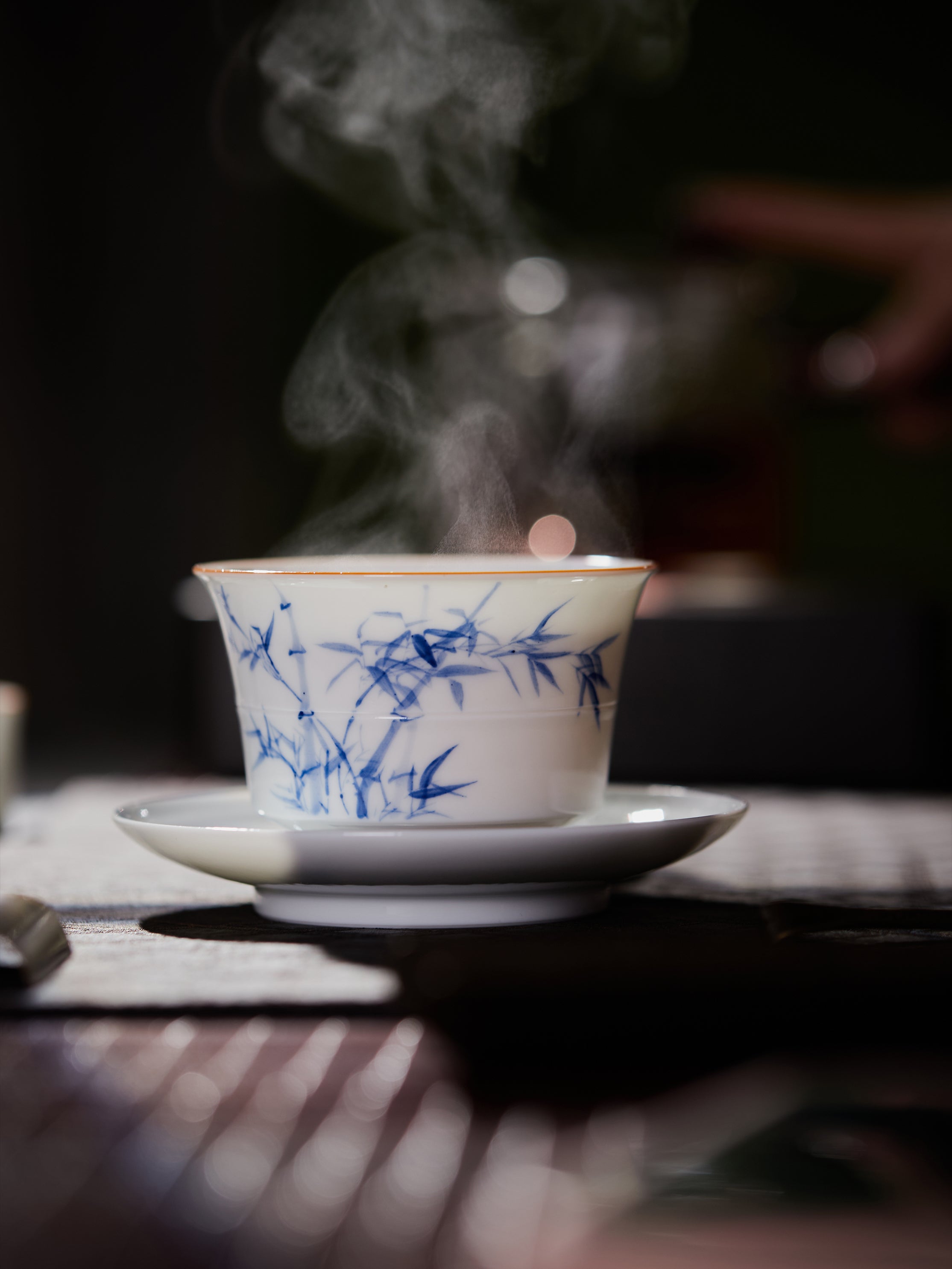Jingdezhen Qinghua Porcelain: Bamboo Gaiwan